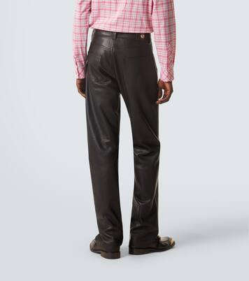 Pantalon droit en cuir | Versace