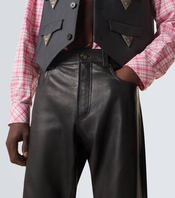 Pantalon droit en cuir | Versace