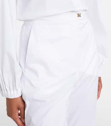 Curve cotton-blend cropped straight pants | Max Mara