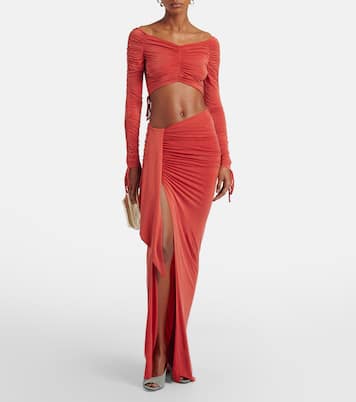 垂褶针织加长半身裙 | Balmain