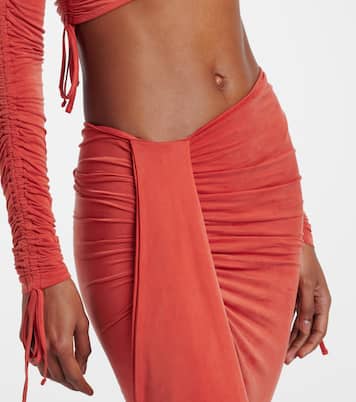 垂褶针织加长半身裙 | Balmain