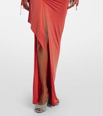 垂褶针织加长半身裙 | Balmain