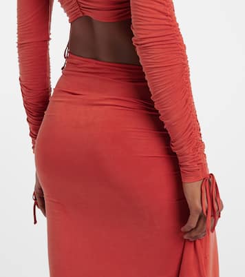 垂褶针织加长半身裙 | Balmain