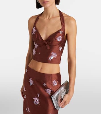 Embellished halterneck crop top | Shushu/Tong