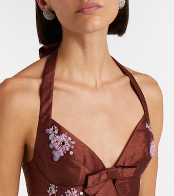 Embellished halterneck crop top | Shushu/Tong