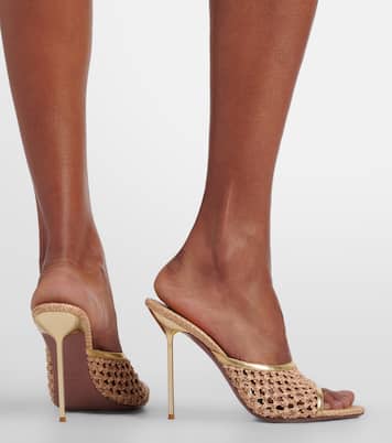 Lidia leather-trimmed mules | Paris Texas