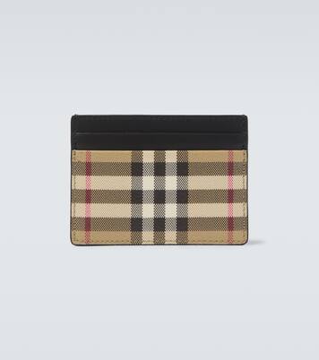 Kartenetui Burberry Check mit Leder | Burberry