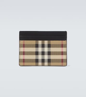 Kartenetui Burberry Check mit Leder | Burberry