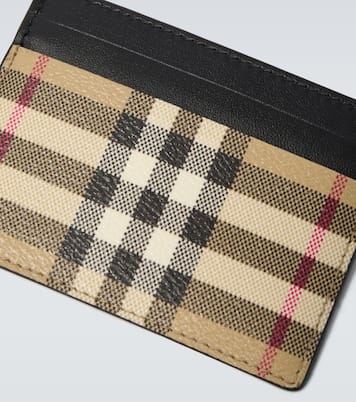 Kartenetui Burberry Check mit Leder | Burberry