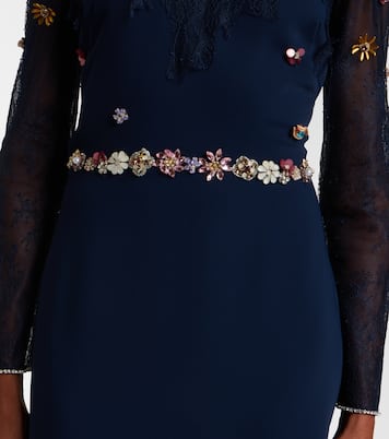 Embellished lace-trimmed gown | Costarellos