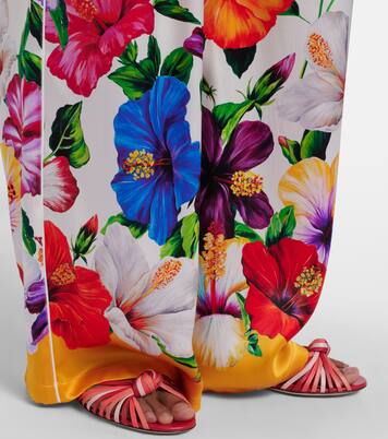Floral silk-blend satin palazzo pants | Dolce&Gabbana