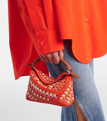 Paula's Ibiza Puzzle Mini raffia top-handle bag | Loewe