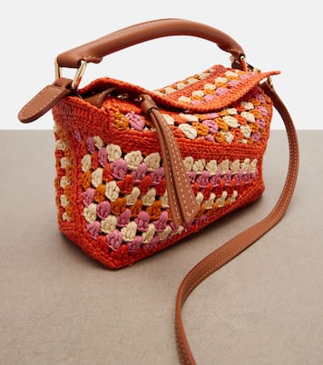 Paula's Ibiza Puzzle Mini raffia top-handle bag | Loewe