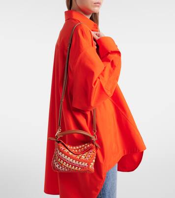 Paula's Ibiza Puzzle Mini raffia top-handle bag | Loewe