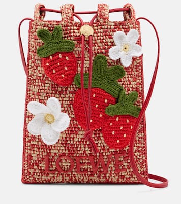 Paula's Ibiza raffia pouch with strap | Loewe