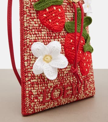 Paula's Ibiza raffia pouch with strap | Loewe