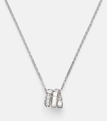 Serpenti Viper 18kt white gold necklace with diamonds | Bvlgari