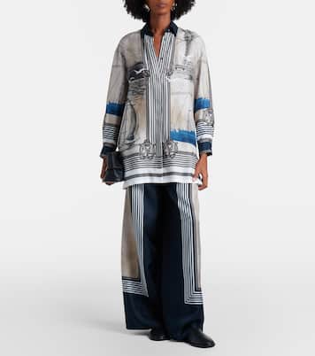 Oversized printed silk twill shirt | Max Mara