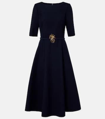 Belted wool-blend midi dress | Oscar de la Renta