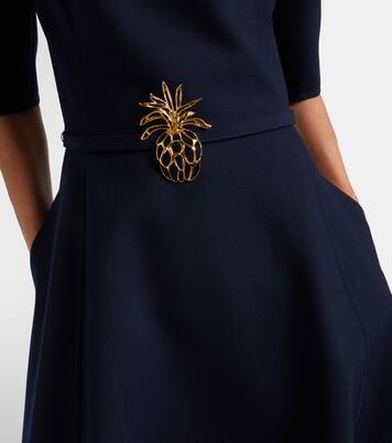 Belted wool-blend midi dress | Oscar de la Renta