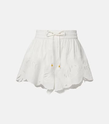 Mahon embroidered cotton shorts | Zimmermann
