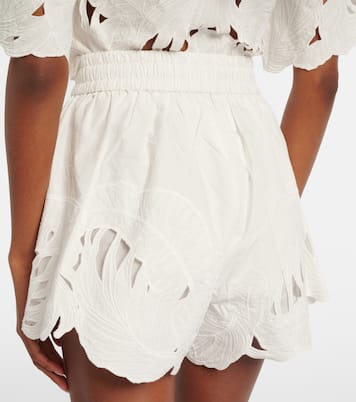 Mahon embroidered cotton shorts | Zimmermann