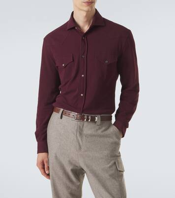 Cotton piqué shirt | Brunello Cucinelli