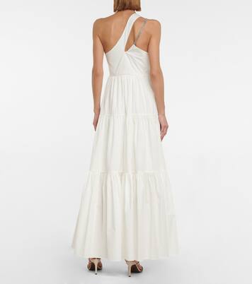One-Shoulder-Maxikleid aus Baumwolle | Brunello Cucinelli