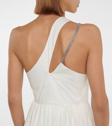 One-Shoulder-Maxikleid aus Baumwolle | Brunello Cucinelli