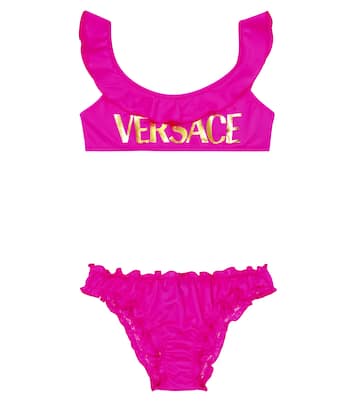 Logo ruffle-trimmed bikini | Versace Kids