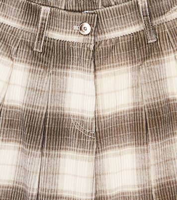 Checked corduroy shorts | Brunello Cucinelli Kids