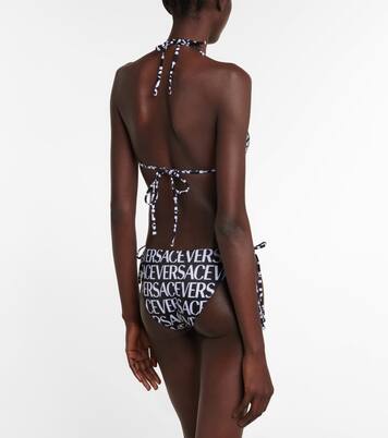 Haut de bikini triangle à logo | Versace