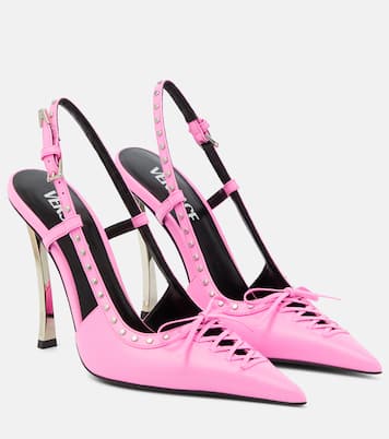 Slingback-Pumps aus Leder | Versace