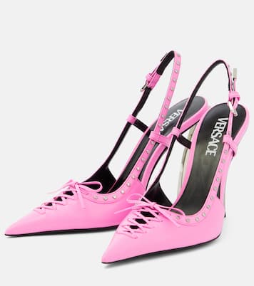 Slingback-Pumps aus Leder | Versace