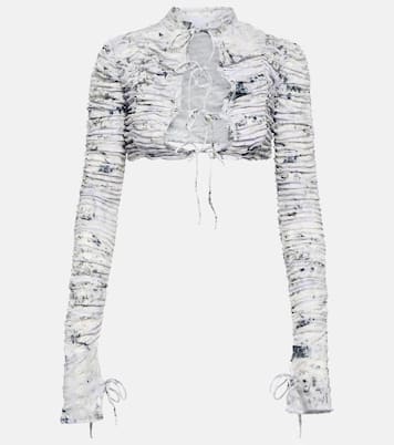 Tie-front printed cropped cardigan | Roberta Einer