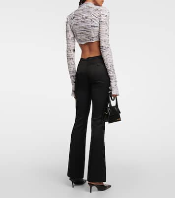 Tie-front printed cropped cardigan | Roberta Einer