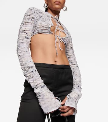 Tie-front printed cropped cardigan | Roberta Einer