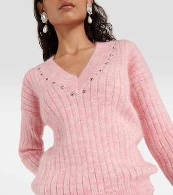 Pull en laine mélangée à ornements | Alessandra Rich
