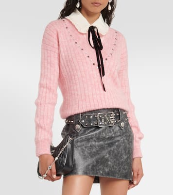 Pull en laine mélangée à ornements | Alessandra Rich