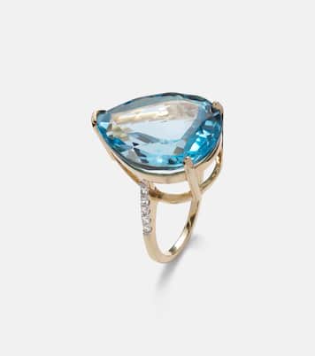 Ring aus 14kt Gelbgold (585/1000) mit Diamanten und Topas | Mateo