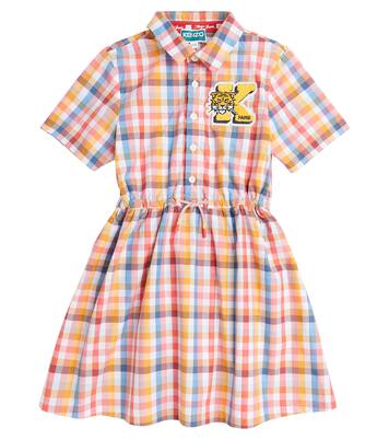 Campus checked cotton dress | Kenzo Kids