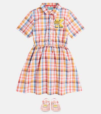 Campus checked cotton dress | Kenzo Kids