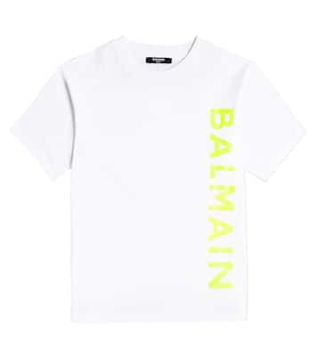 T-shirt in jersey di cotone con logo | Balmain Kids