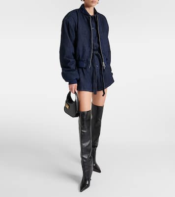 Veste bomber Micky raccourcie en jean | The Frankie Shop