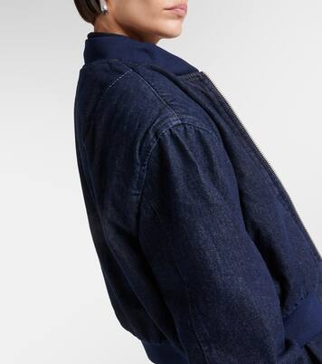 Veste bomber Micky raccourcie en jean | The Frankie Shop