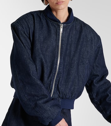 Veste bomber Micky raccourcie en jean | The Frankie Shop