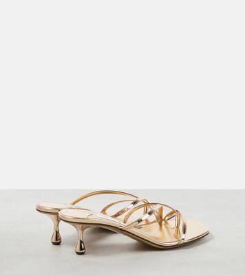 Etana 50 metallic leather mules | Jimmy Choo