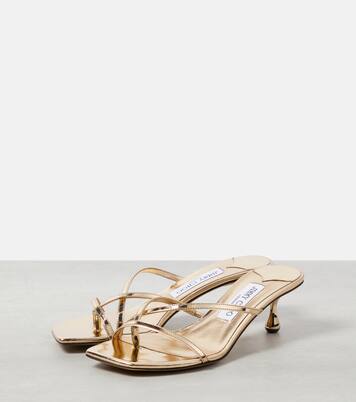 Etana 50 metallic leather mules | Jimmy Choo