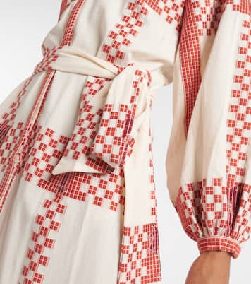 Vestido midi de algodón estampado | Johanna Ortiz