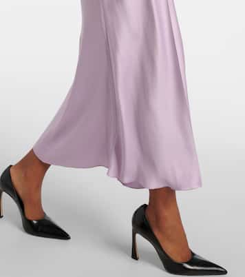 Gathered satin midi dress | Victoria Beckham